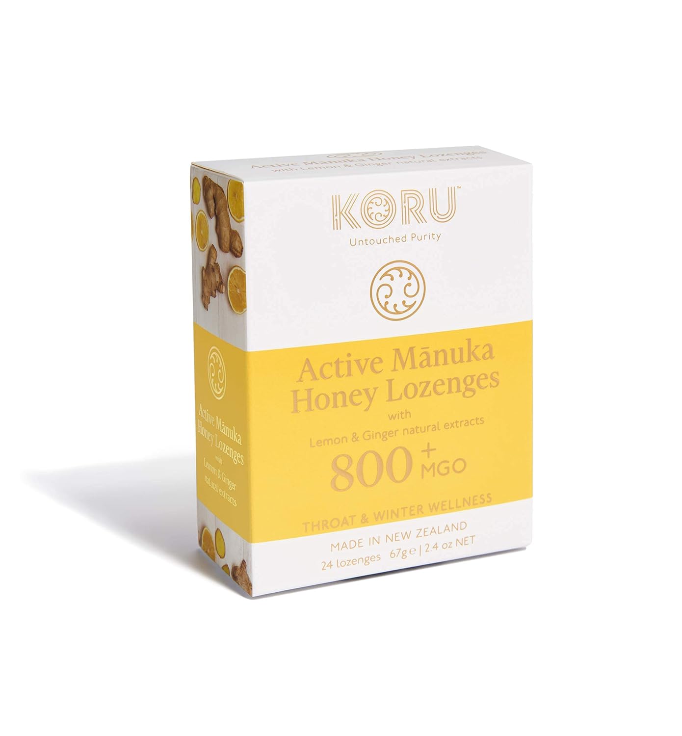KORU Manuka Honey Lozenges with Lemon & Ginger Natural Extracts (MGO 800+)