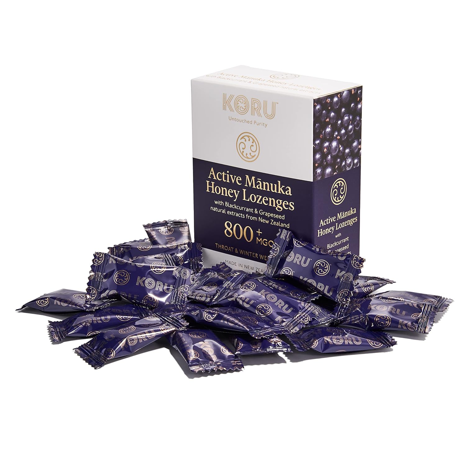 KORU Manuka Honey Lozenges with Blackcurrant & Grapeseed Extracts (MGO 800+)
