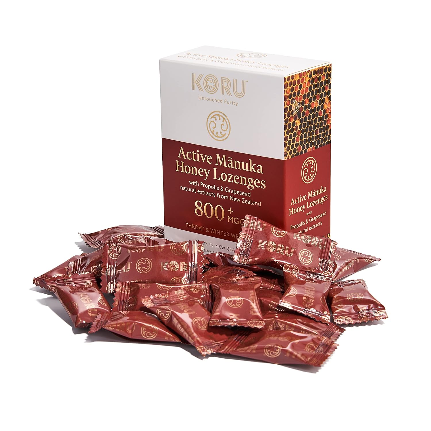 KORU Manuka Honey Lozenges with Propolis & Grapeseed Extracts (MGO 800+)