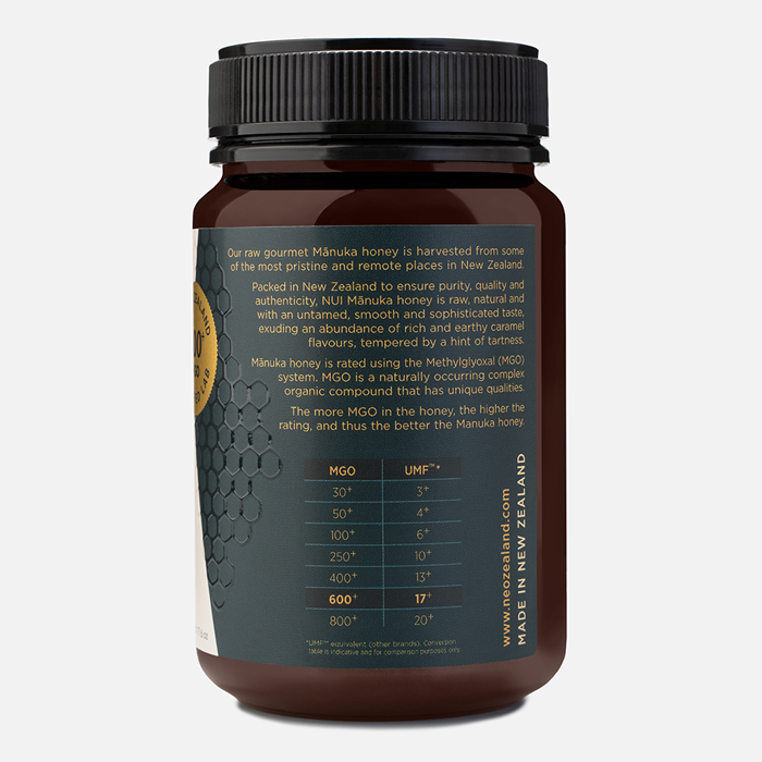 NUI Manuka Honey MGO 600+ | UMF 17+ | 500g