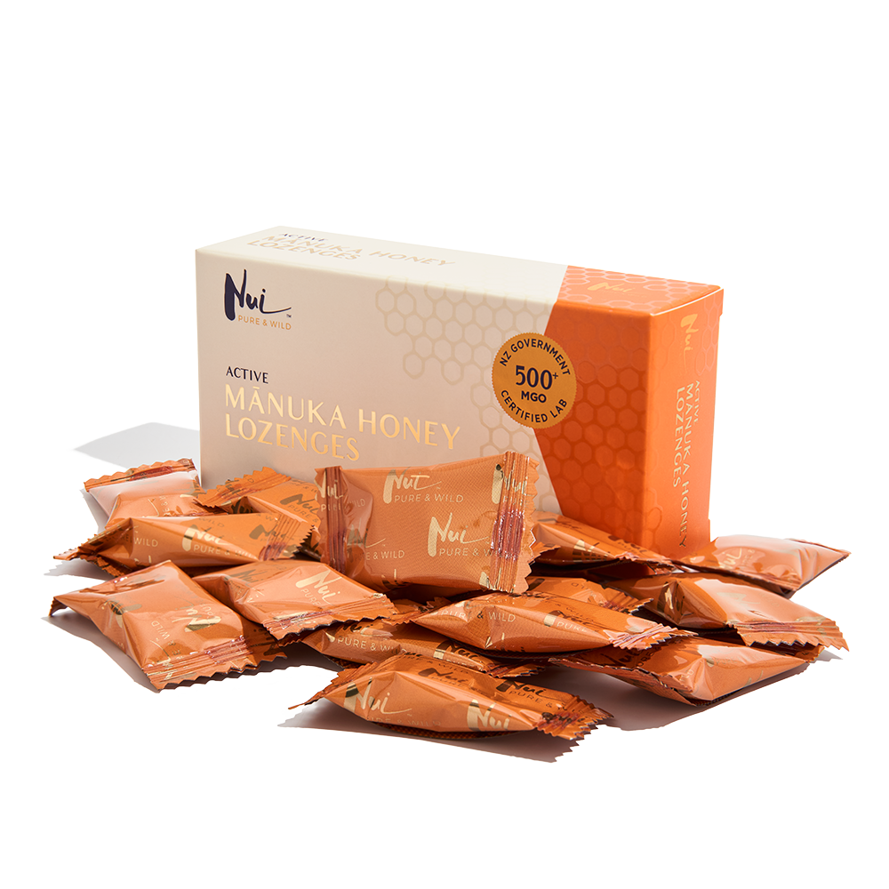 NUI Active Mānuka Honey Lozenges MGO 500+ | UMF 15+ | Pack of 16