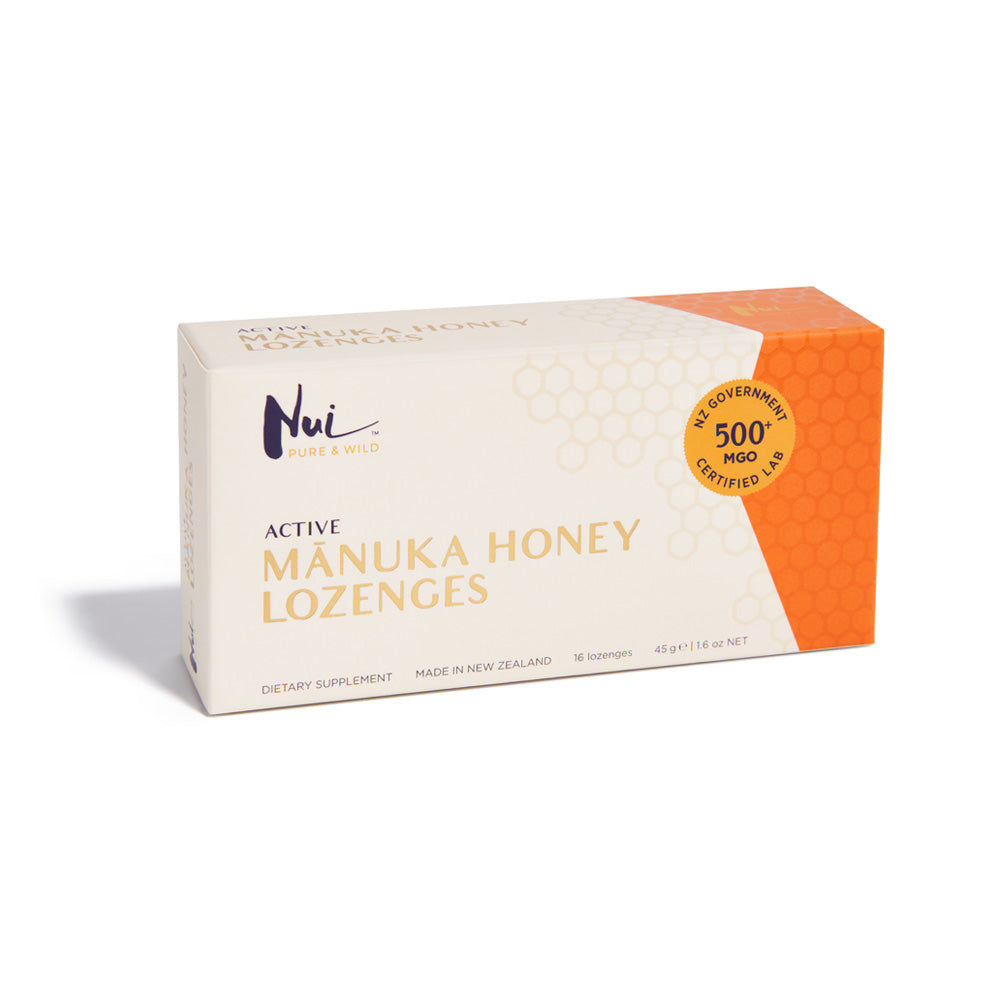 NUI Active Mānuka Honey Lozenges MGO 500+ | UMF 15+ | Pack of 16