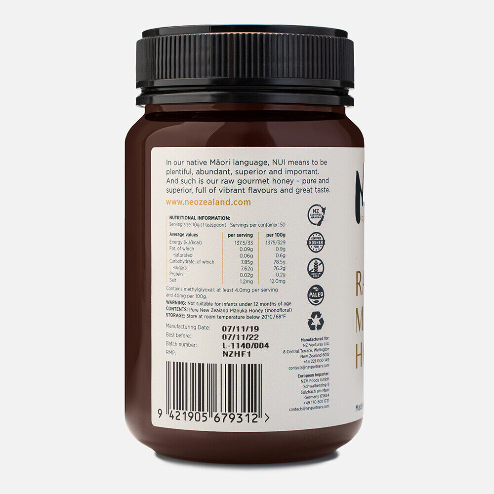 NUI Manuka Honey MGO 400+ | UMF 14+ | 500g