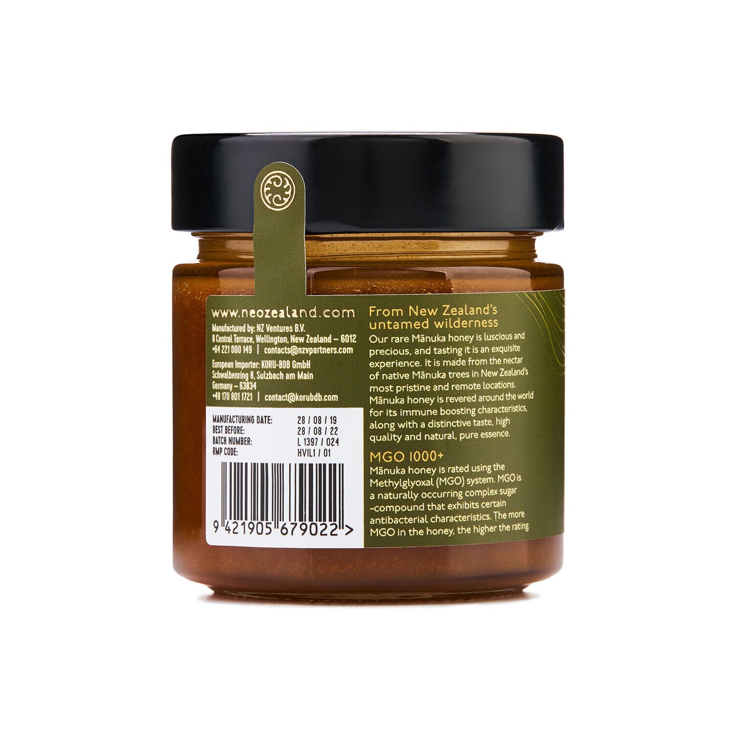 KORU Manuka Honey MGO 1000+ | UMF 22+ | 250g