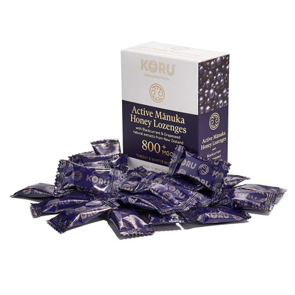 KORU Manuka Honey Lozenges with Blackcurrant &amp; Grapeseed Extracts (MGO 800+)